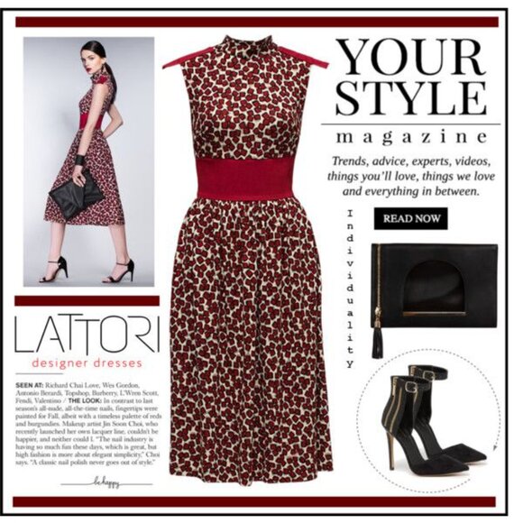 NEW Lattori Collection Mock Neck Sleeveless Dress Red Multi Size Small - Picture 9 of 9